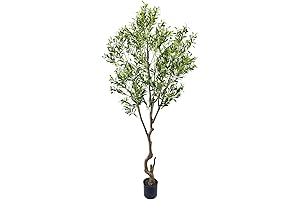 8 ft Olive Tree, Lifelike Artificial Olive Tree in Planter with Lush...