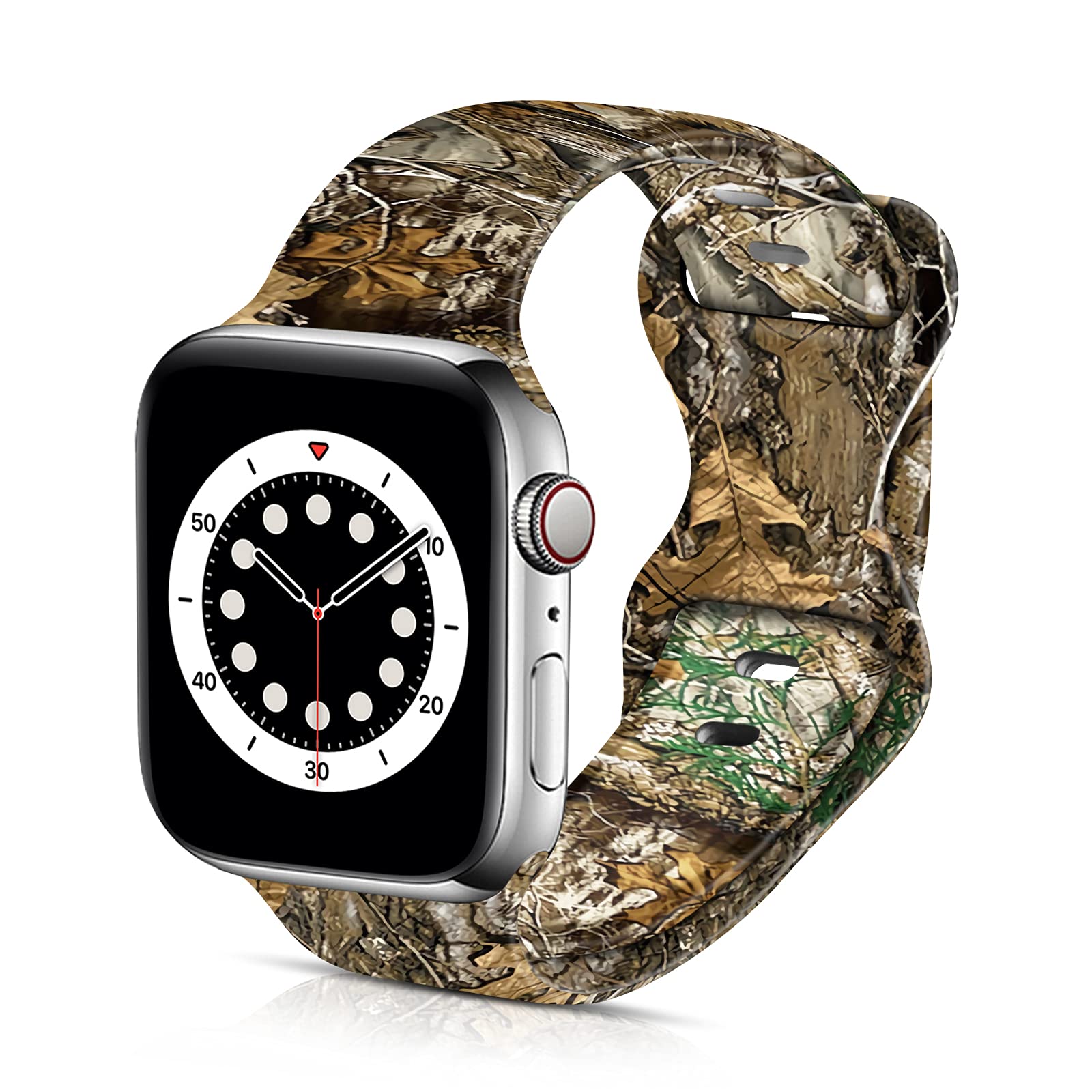 BXXTPK Camo Camouflage Fall Hunting Sykel Compatible with Apple Watch Band 38mm 40mm Soft Silicone Wristbands for iWatch Series 6/5/4/3/2/1/SE Replacement Strap for Women Men