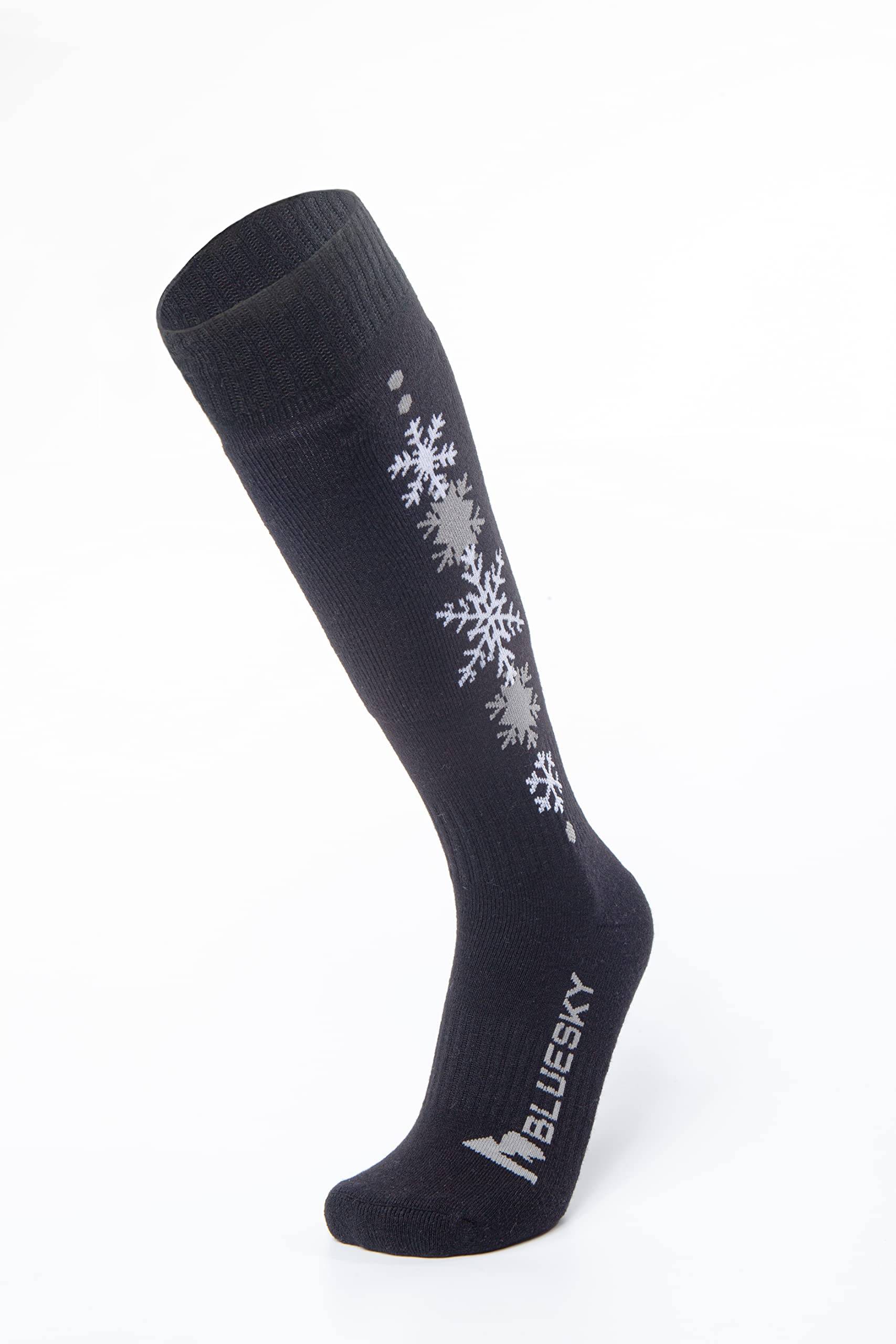 Merino Wool Ski Socks/Hiking Socks for Men&Women, Snowflake (US, Alpha, Medium, Regular, Regular, Black)