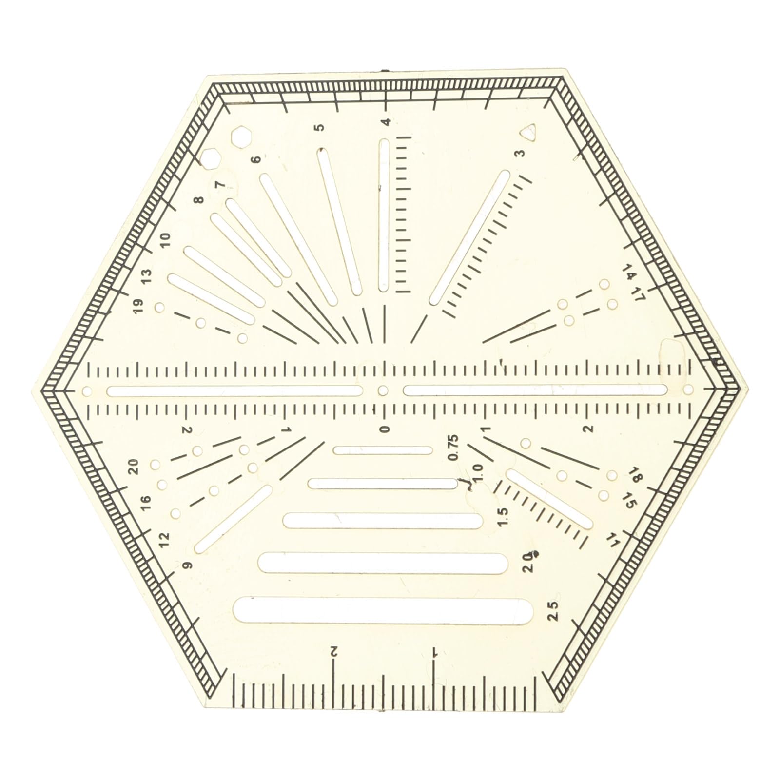 Stainless Steel Hexagonal Ruler School Stationery Drafting Ruler Tools Measuring Metal Woodworking Drawing Multifunctional Measuring High Precisions Metal Multifunction Drawing Sketch