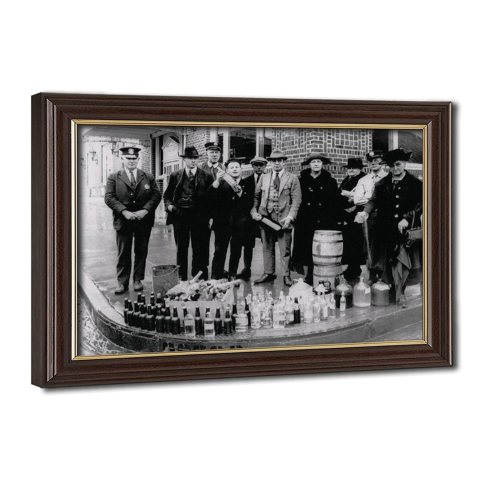 WCYB Speakeasy Prohibition Era Pub Bar Wall Art Posters Prints Canvas Deco Paintings Wall Art Hangable Frame 24" L X 36" W