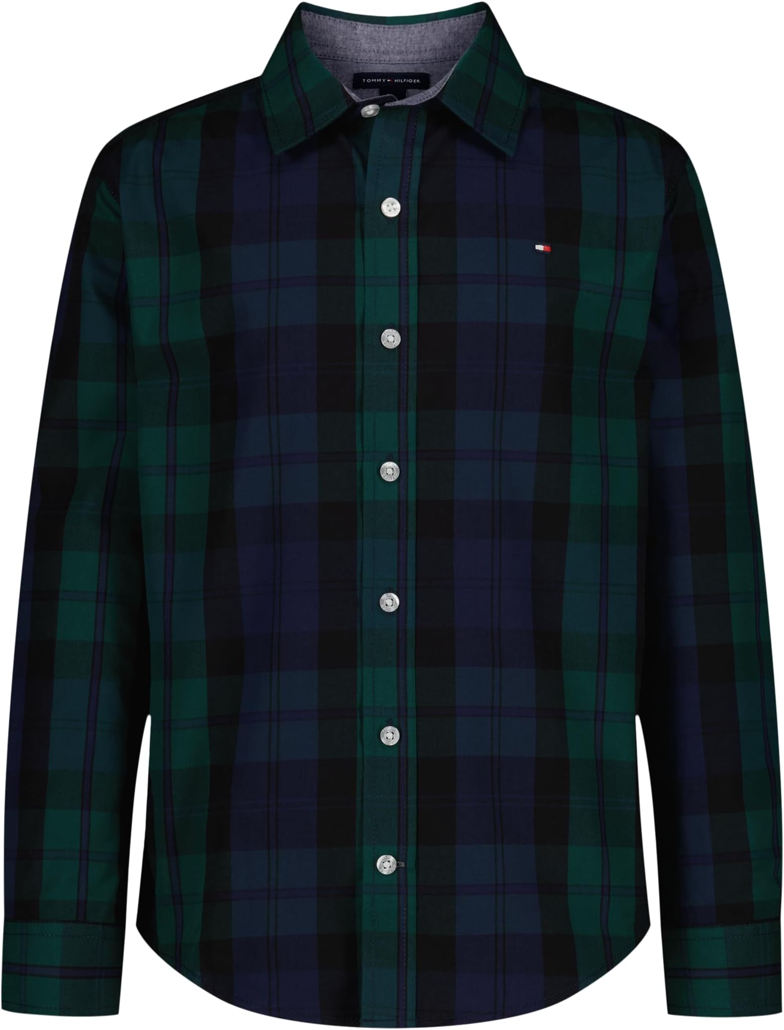 Boys' Long Sleeve Woven Button-down Shirt, Lightweight & Breathable