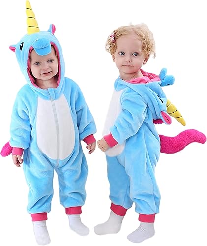 TONWHAR - Mameluco con capucha, fantástico disfraz infantil de varios animales, como tigre o dinosaurio