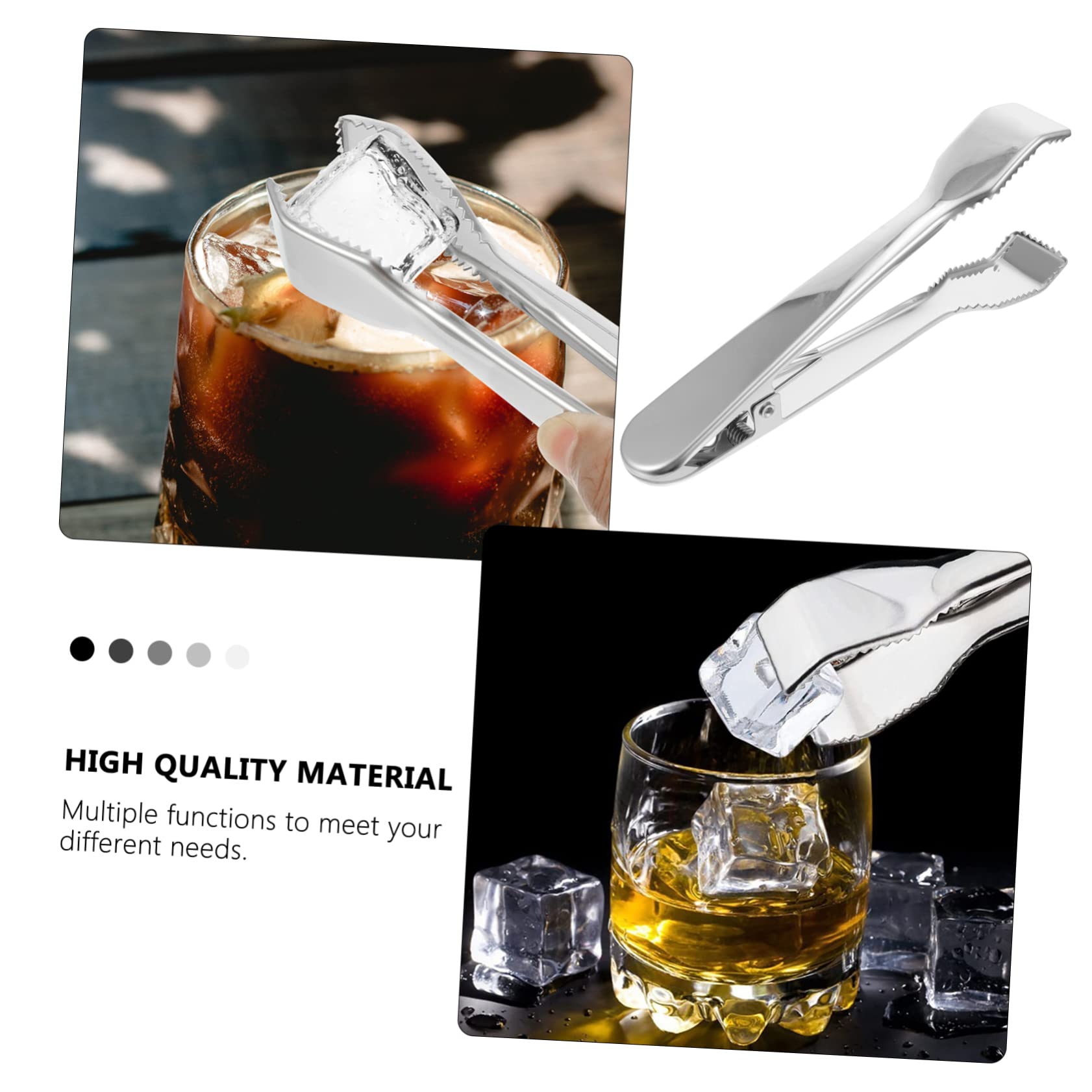 AUTSUPPL Fruit Ice Clip Multifunctional Stainless Steel Ice Tong Pliers Easy to Handle for Home Hotel Restaurant