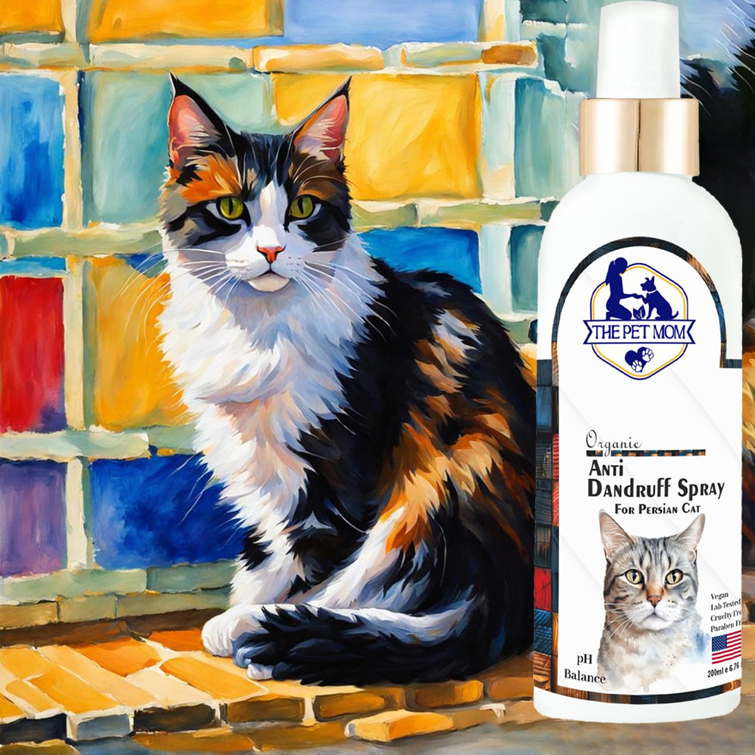 The Pet Mom Anti-Dandruff Spray for Persian Cat, Kitten | Cat Anti Dandruff Spray | Soothing Relief for Itchy Skin & Say Goodbye to Dandruff | Anti-Dandruff Itch Spray for All Cat Breed β200ml 1
