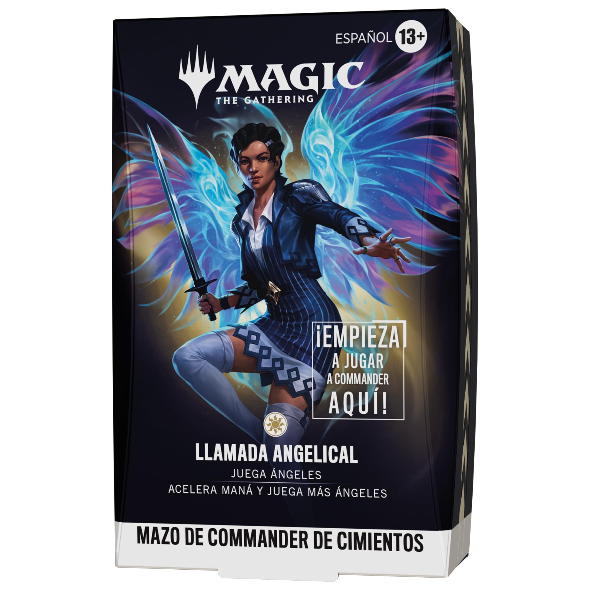 Mazo de Commander de Magic: The Gathering - Cimientos: Llamada angelical | Mazo de 100 Cartas y Accesorios (Versión en Español)