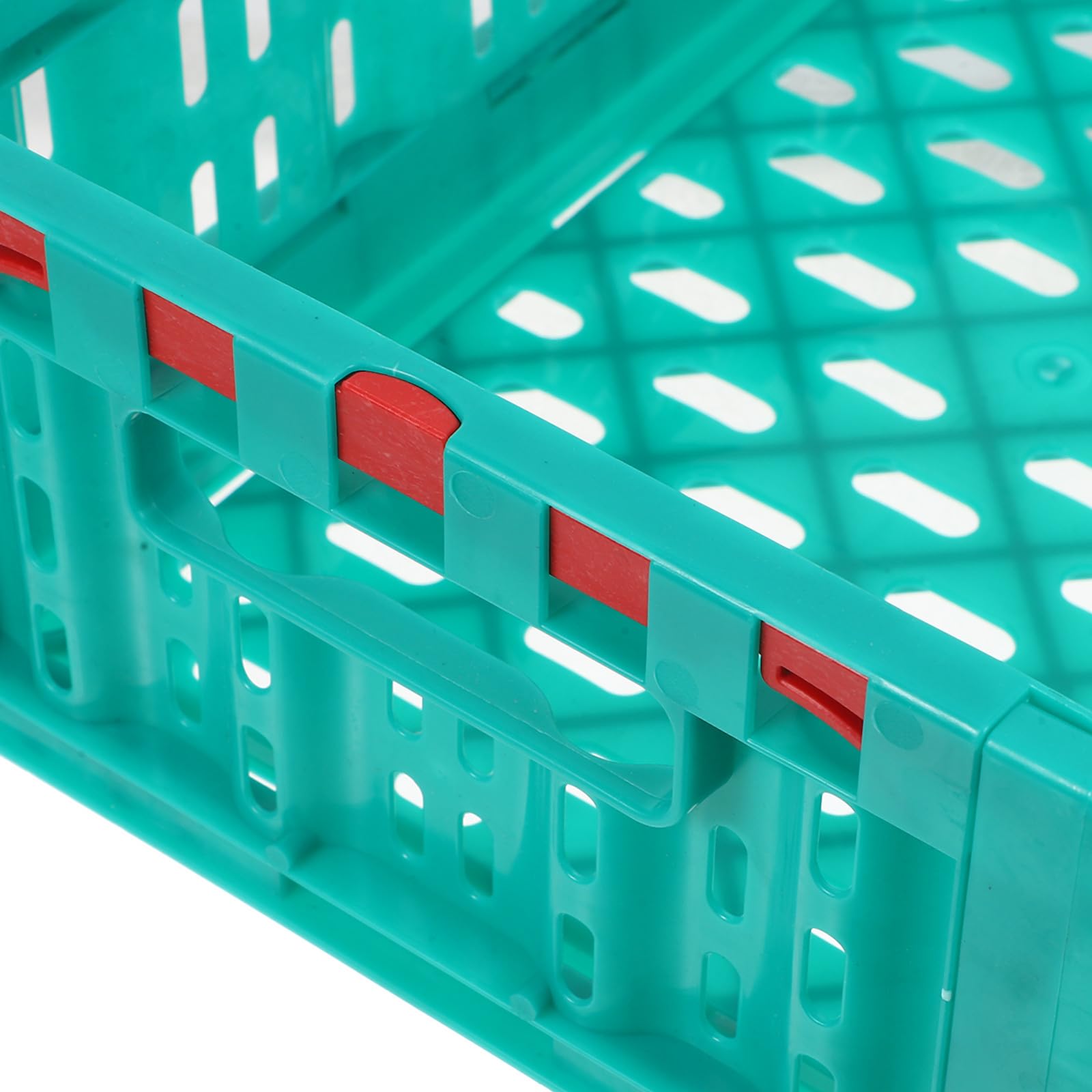 DOITOOL 2 Piezas Cestas Almacenaje Plegables de Plástico, Organizadores de Almacenamiento Transparentes para Cocina, Oficina, Dormitorio, Asas para Transporte y Diseño Ahorrador