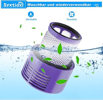Dyson elektrikli süpürge V10 SV12 Cyclone Animal Absolute Total Clean Motorhead akülü elektrikli süpürge için yedek filtre #DY-969082-01 (2 adet filtre 1 temizleme fırçası)