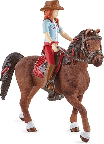 Miniatura 3 de Schleich Horse Club, juguetes de caballo para niñas y niños, Hannah y Cayenne con jinete y juguete de caballo, a partir de 5 años