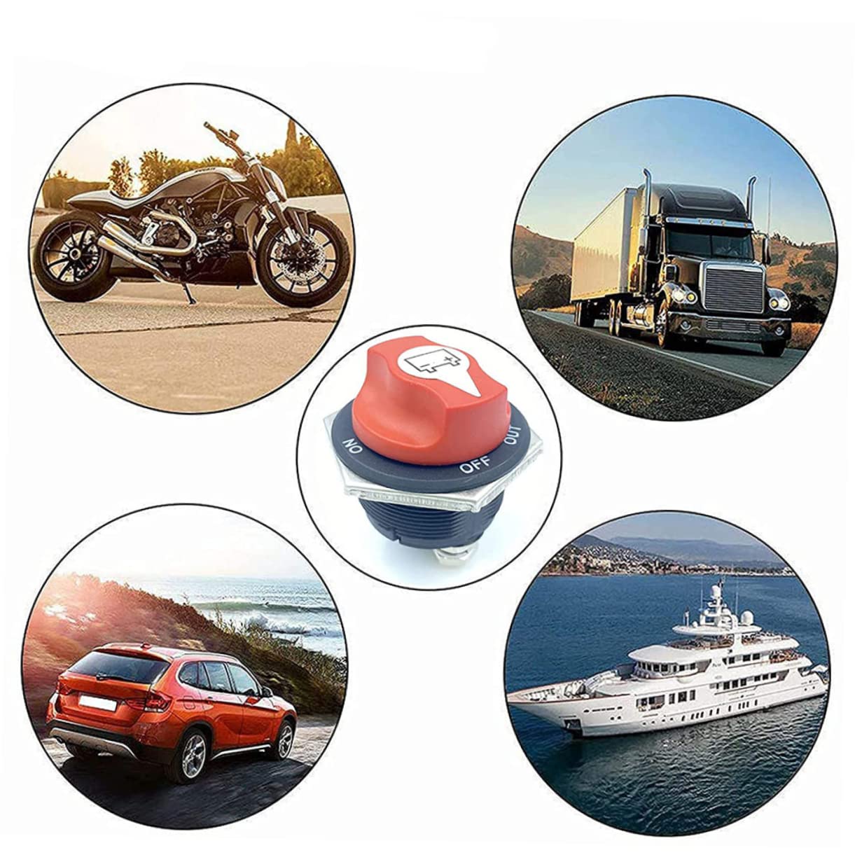 CHILDWEET Heavy Duty Battery Disconnect Switch 12v-24v Power Cut Off Car Battery Quick Disconnect Rv Power Cut Off