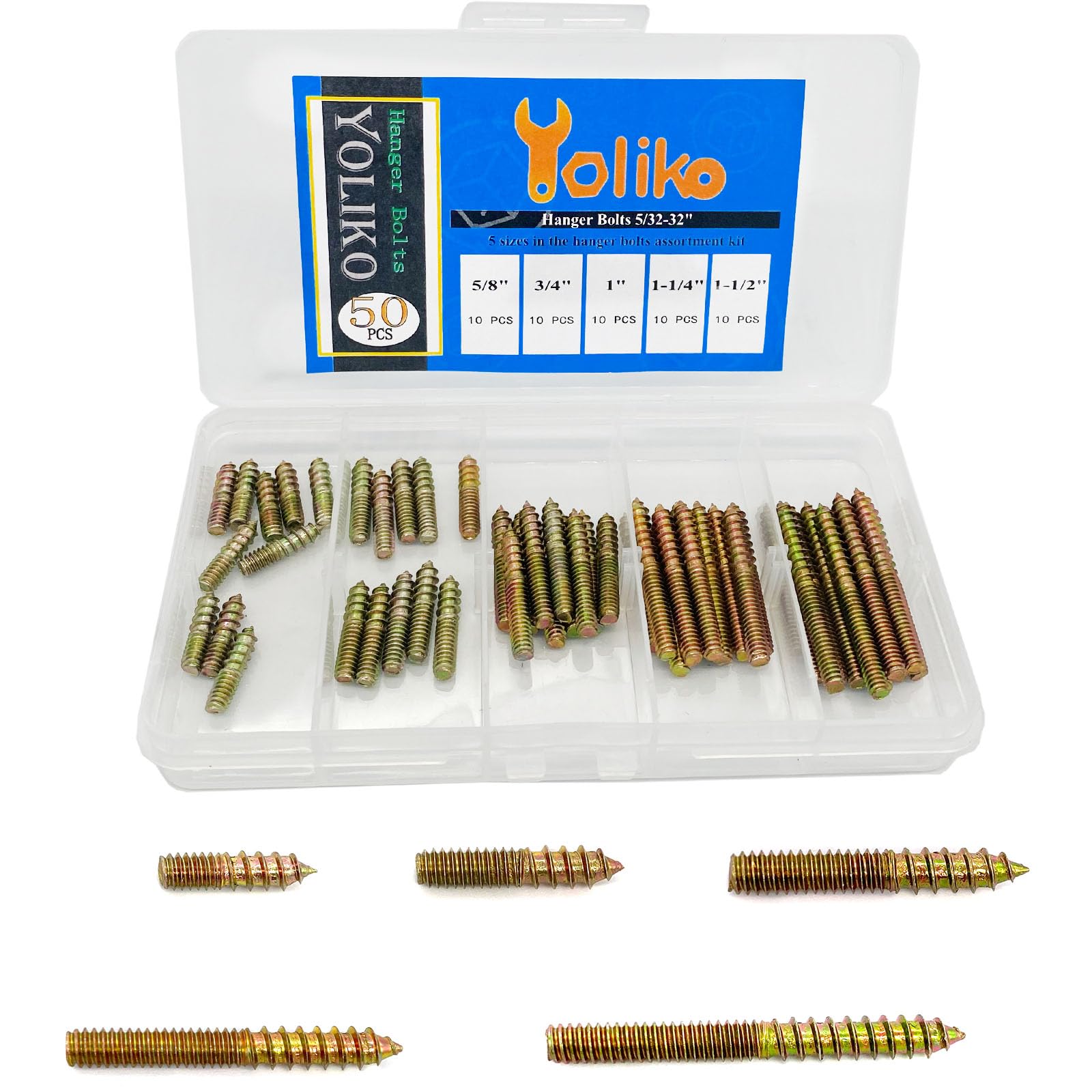 8 Pack 3/8-16 Hanger Bolts - Furniture Assembly -17