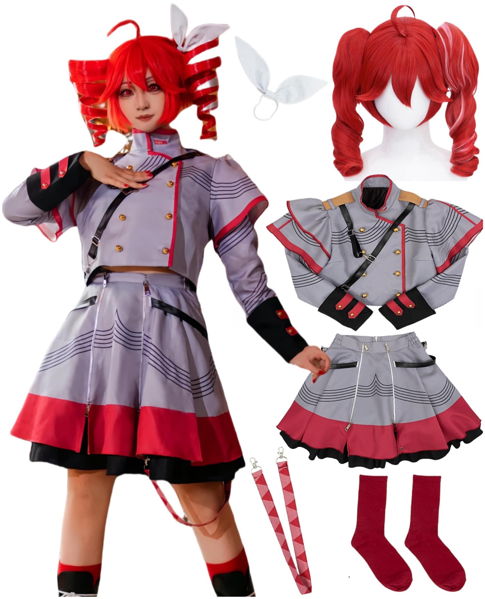 Vocaloid 0401 Cosplay Costume, Kasane Teto Cosplay Costume Mesmerize Hatsune JK Uniform for Halloween