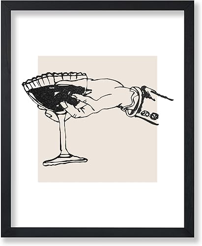 Poster Master Póster de vino - Impresión retro de champán - Arte de alcohol - Arte de carrito de bar - Arte de camarero - Arte de boceto - Arte