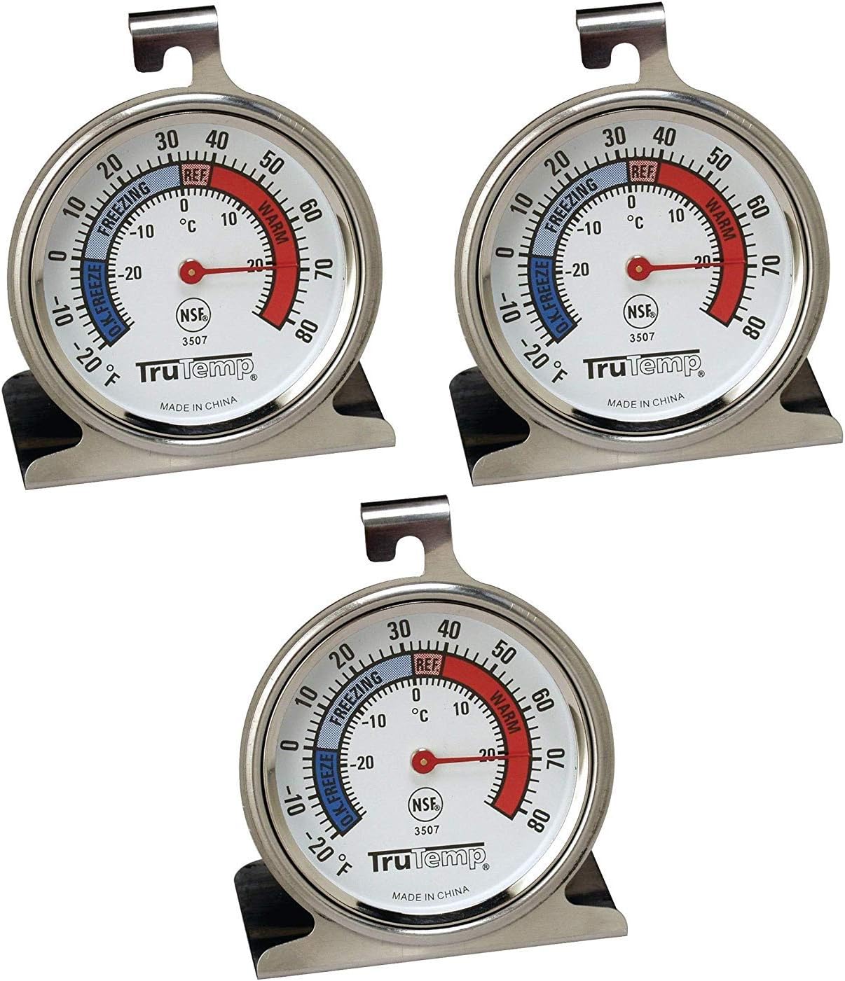 Tru Temp Refrigerator-Freezer Thermometer, 3 Pack