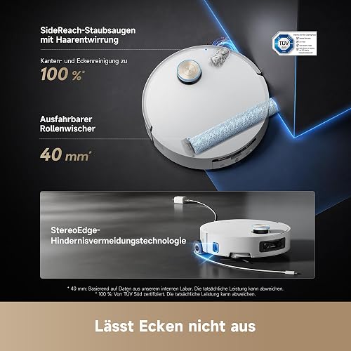 dreame Aqua10 Ultra Roller Complete Robot Aspirapolvere, Aspir. 30.000 Pa | Mocio AquaRoll, Superamento Ostacoli 8 cm, Protezione Rullo, Anti-Groviglio, Evitamento con IA 240+ Oggetti - 11