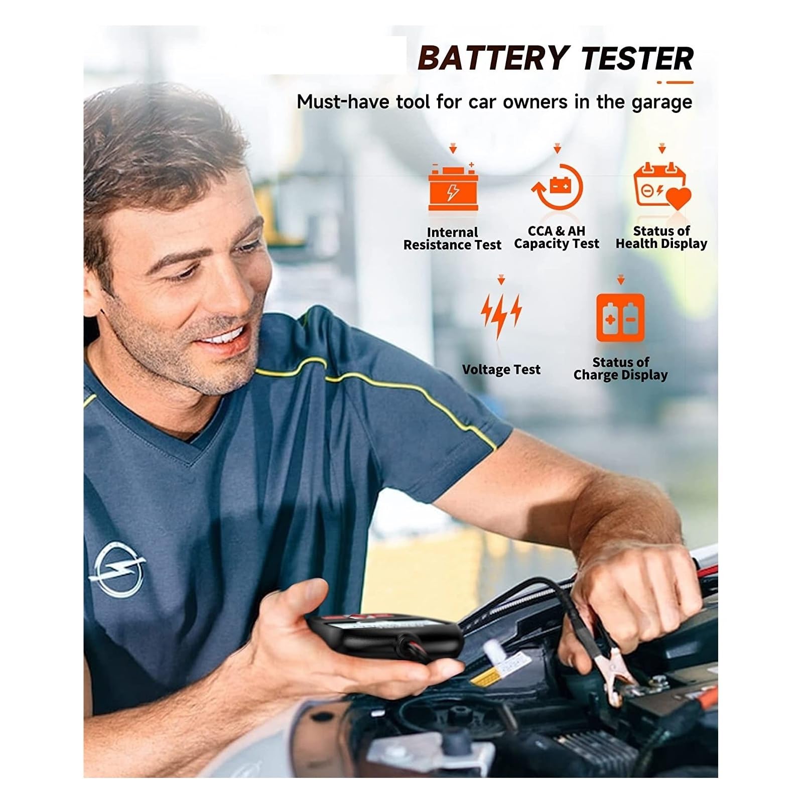 Tester Akumulatora Samochodowego 6V 12V Do Zalanych 100 1100CCA 200AH Analizator Stanu Narzędzie Diagnostyczne Szybkie Dokładne Wykrywanie