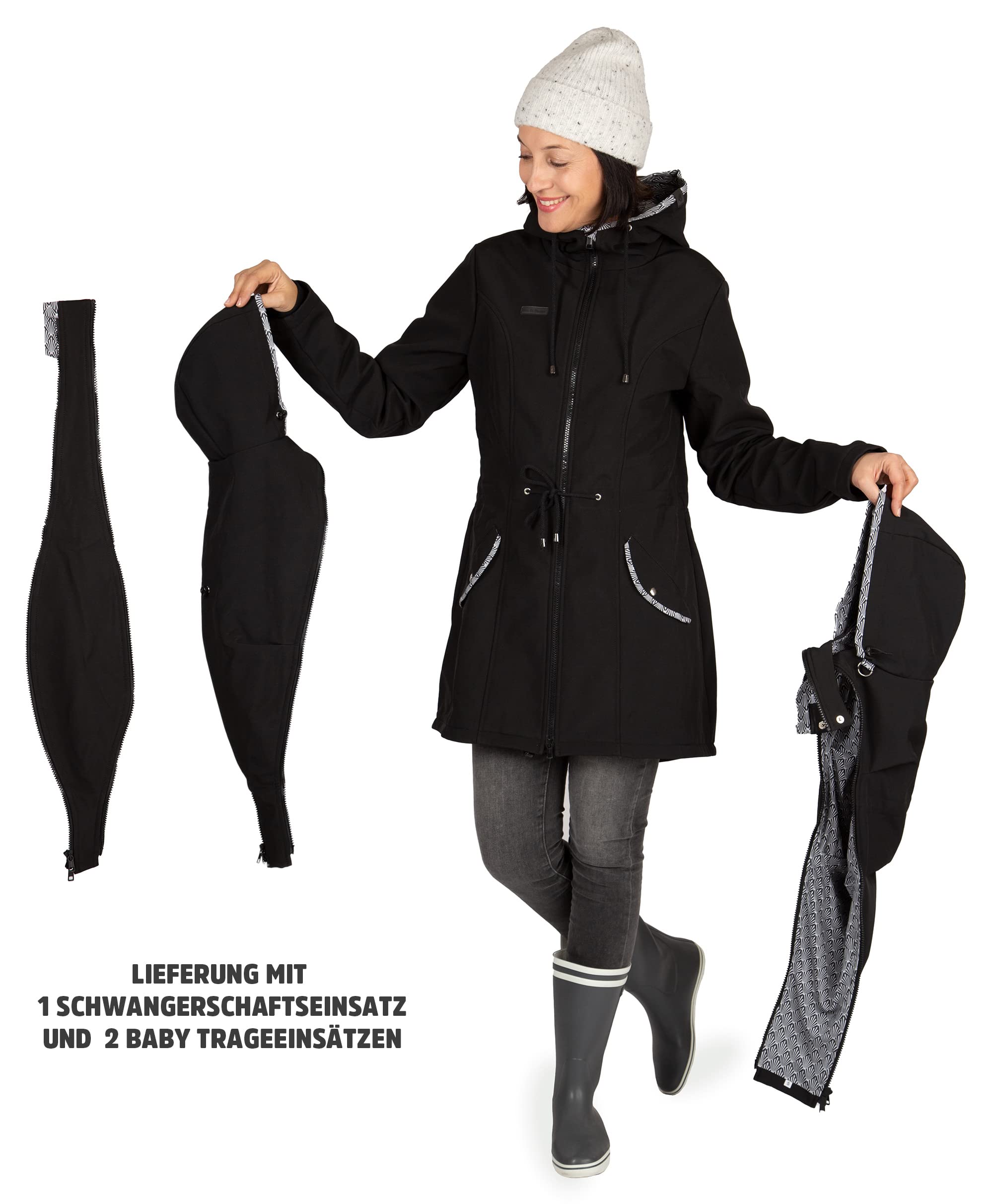 Viva la Mama - Zwillingstragejacke Tandemtragejacke aus Softshell - PINA Twin