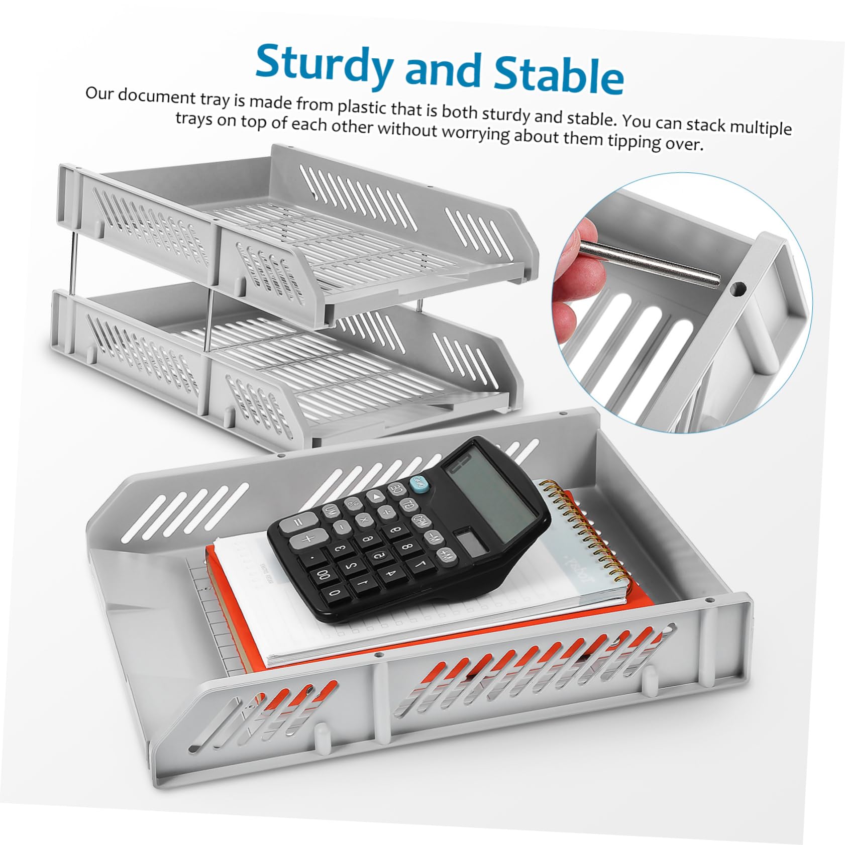 Organizador de Archivos Horizontal de Plástico de Varios Niveles | Bandeja para Cartas, Almacenamiento Multicapa, Estable y Resistente, Estilo Elegante para Oficina