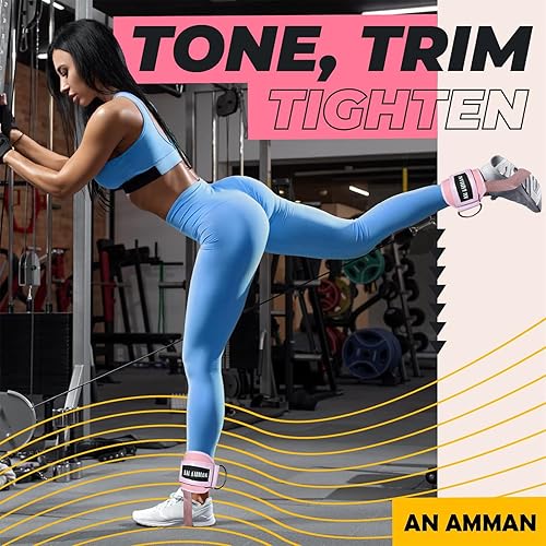 Miniatura 6 de Juego de almohadillas para pesas para sentadillas, empuje de cadera, correa de tobillo para máquina de cable, bandas de resistencia para