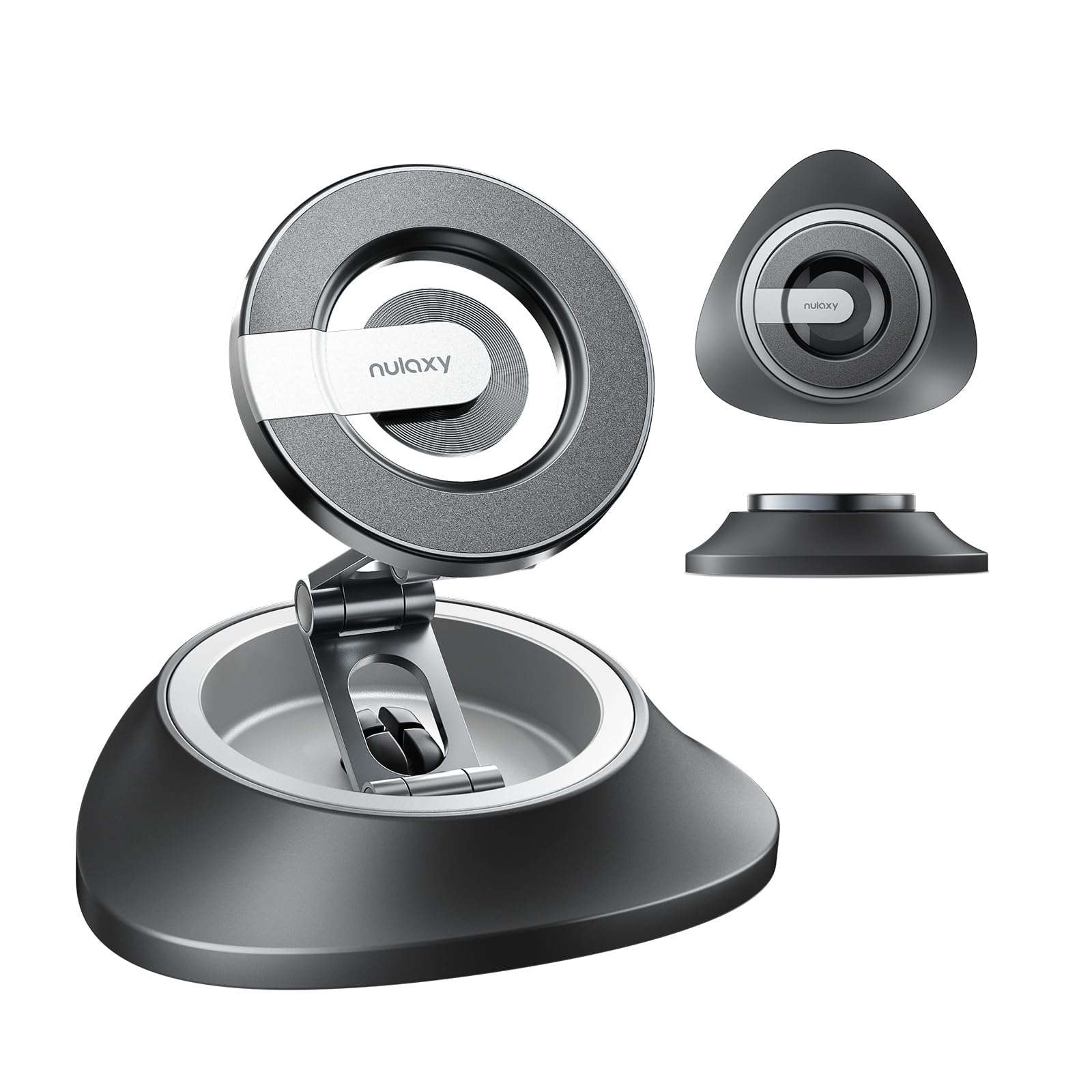 Nulaxy 2026 Upgraded Magsafe Car Mount for Dashboard Ultra-Stable Strong Car Phone Holder with Rotating Base Foldable Magnetic