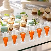 Vista 7 de Nuogo Paquete de 50 tazas transparentes de postre cucharas, mini tazas de postre, cucharas de plástico de Martini de 4 onzas, vasos de postre