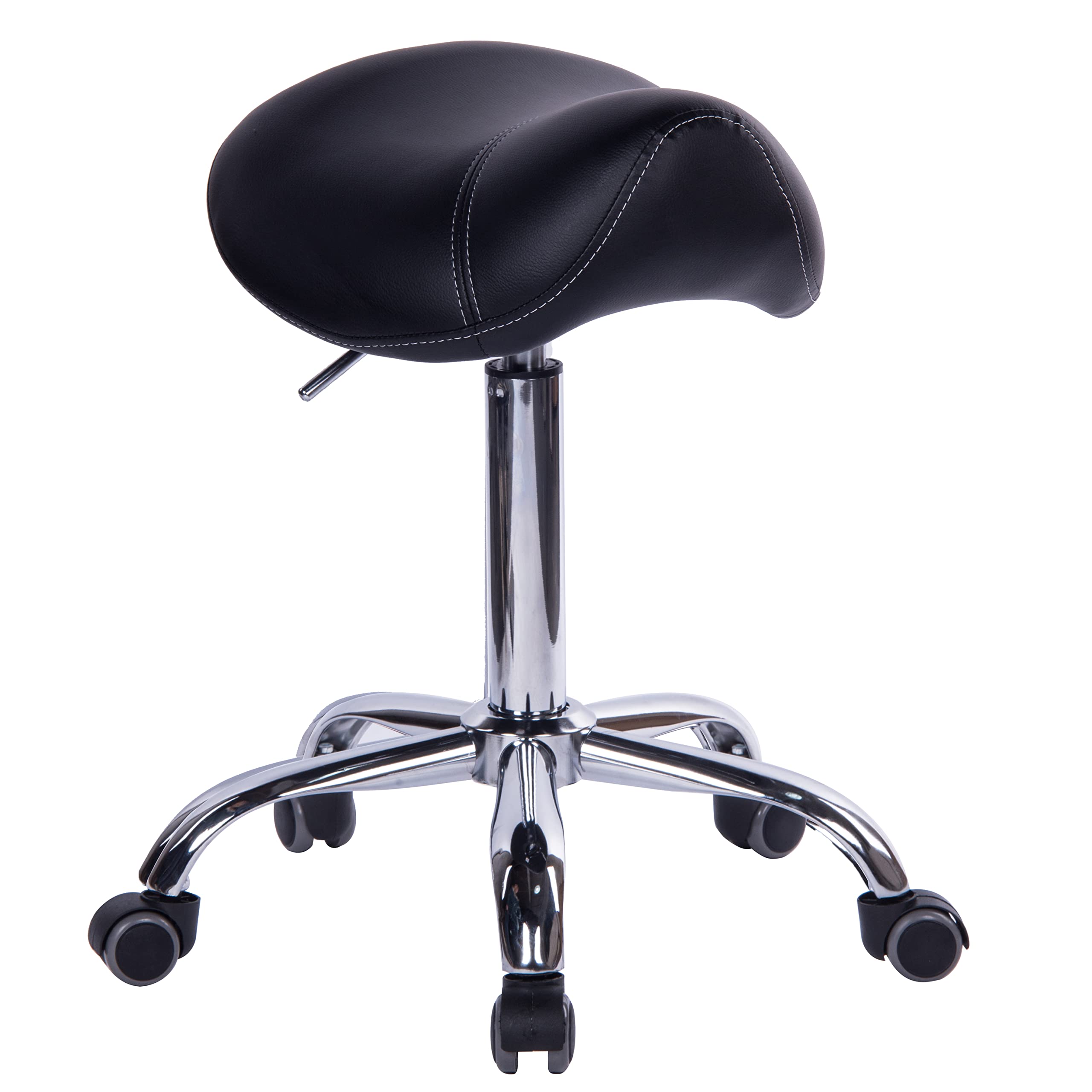 Sattelhocker Sattelstuhl MULY- Sitzhöhe bis ca. 74cm, Schwarz