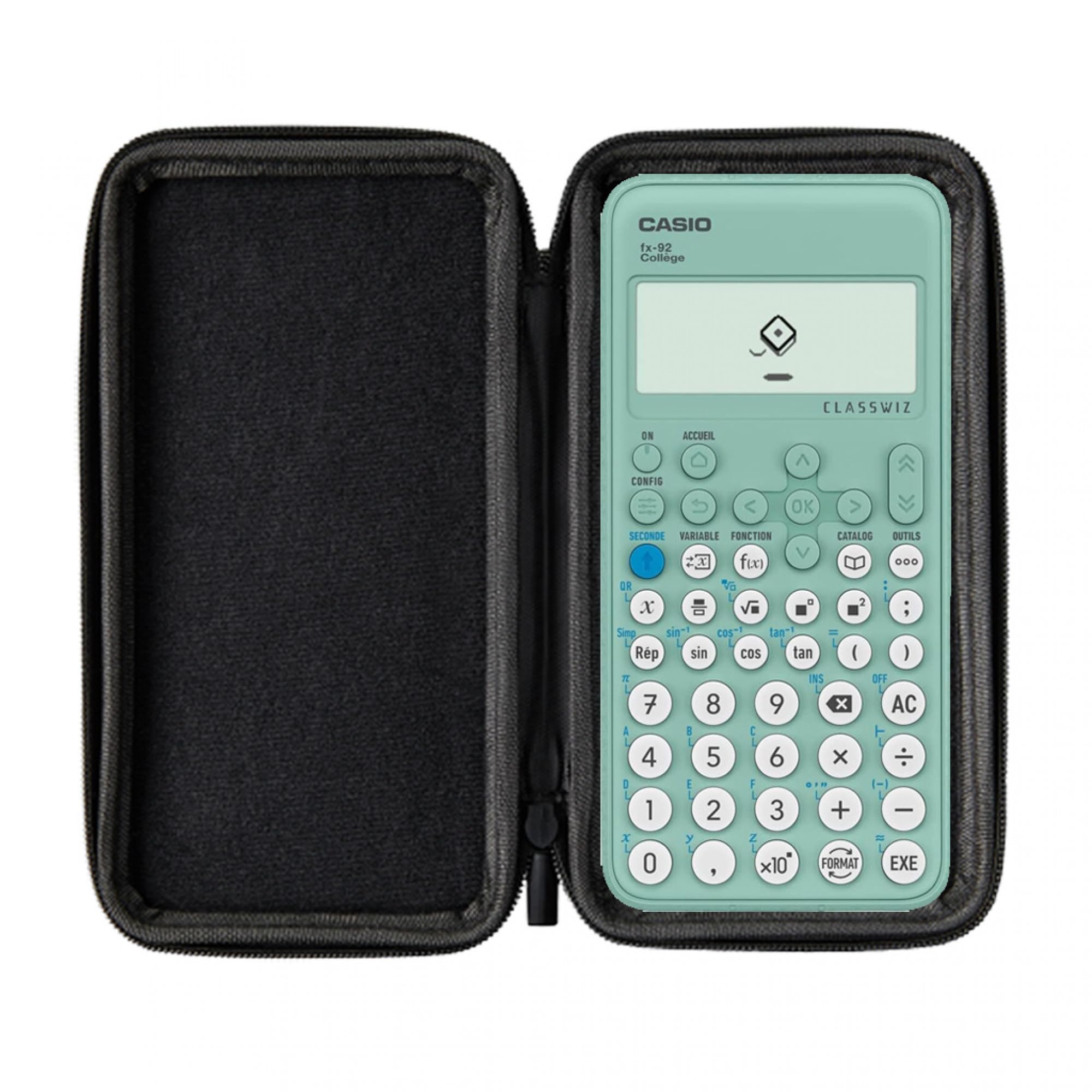 Casio fx-92 Collège Incl. Funda Protectora Rojo y Libro especializado (88 páginas, DIN A5) – Calculadora científica – Smart Set (Francés)