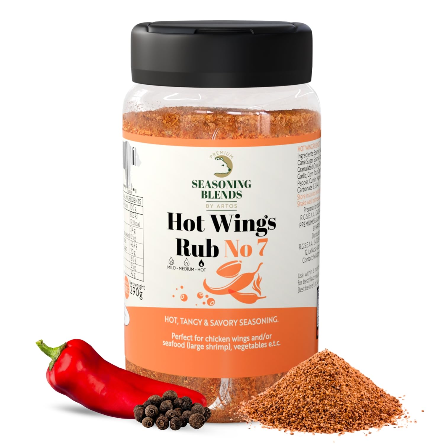 Premium Seasoning | Sazonador Sal Pimienta Ajo y Limón, 100% Natural sin ingredientes artificiales, Lemon Pepper with Spices, Especias para Cocinar Hamburguesa Costillas Pollo Pescado y otros, 280g - 3