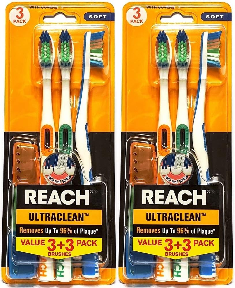 Reach UltraClean Soft Toothbrush with Covers, Assorted