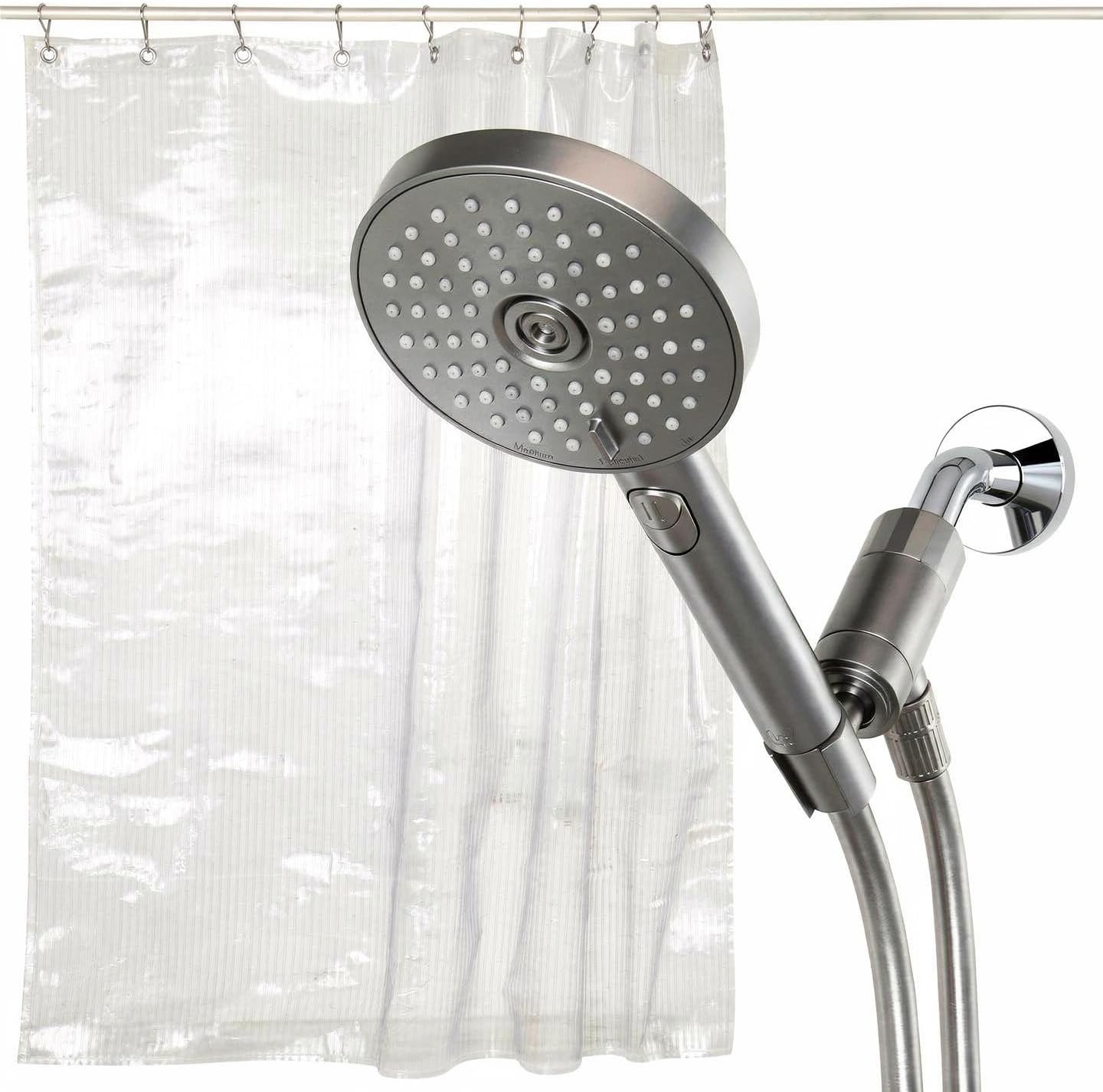 Sproos - Handheld Shower Head & Fluted Shower Liner Clear 72" x 72"