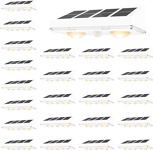 Miniatura 8 de VOLISUN Luces Solares de Valla al Aire Libre, Paquete de 12 Luces de Valla con Energía Solar y Lente de Punto LED Blanca Cálida, Resistente al Agua