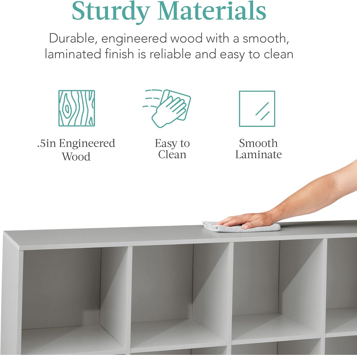 Best Choice Products Kids Bookcase 8-Cube Storage Organizer, 13.5in Shelf Opening, Bookshelf, Toy Storage, Customizable w/ 3 Removable Back Panels – Gray - Image 6