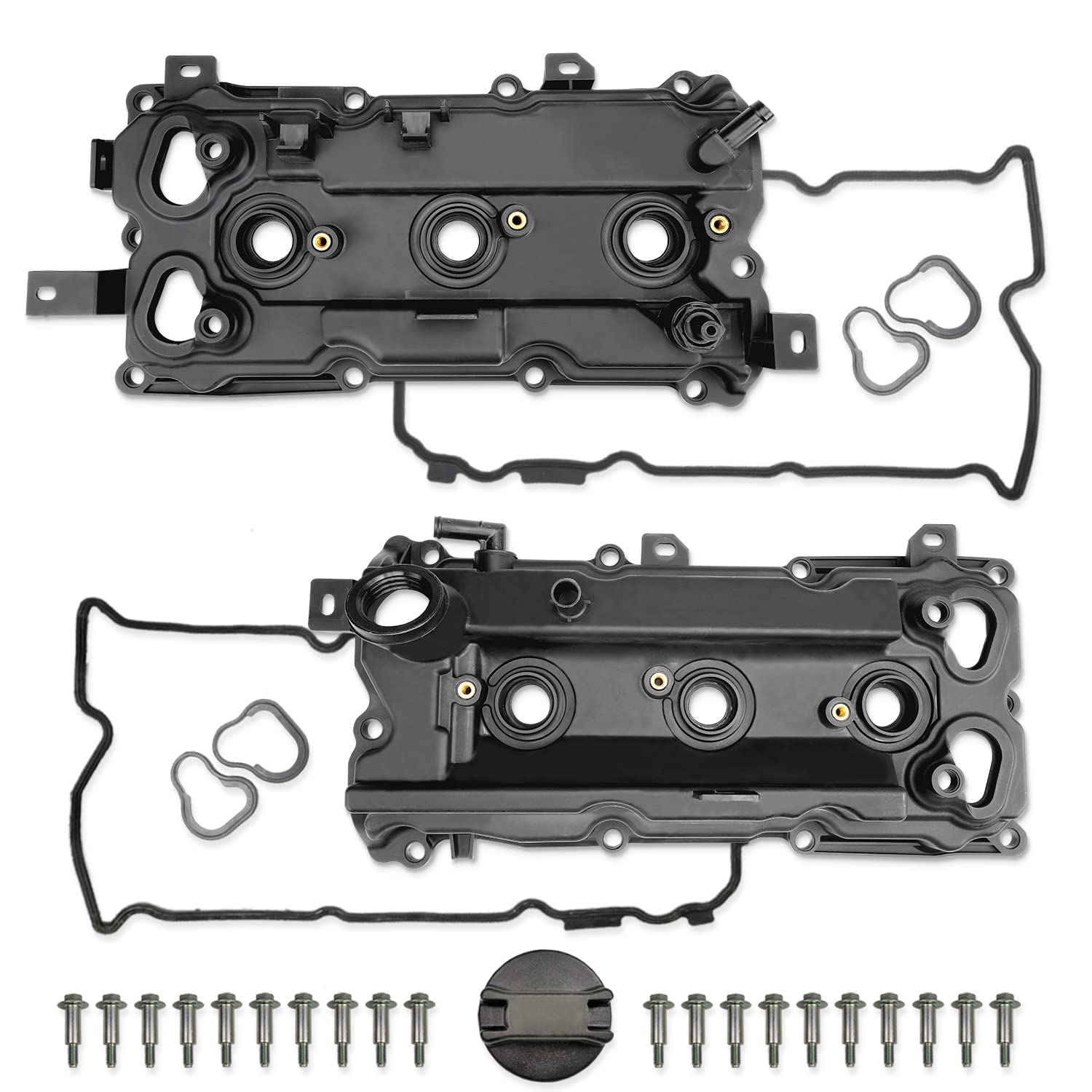 Engine Valve Covers Set Compatible with 2007-2009 Nissan 350Z VQ35HR 3.5L V6 Parts 13264JK20A 13264JK20B