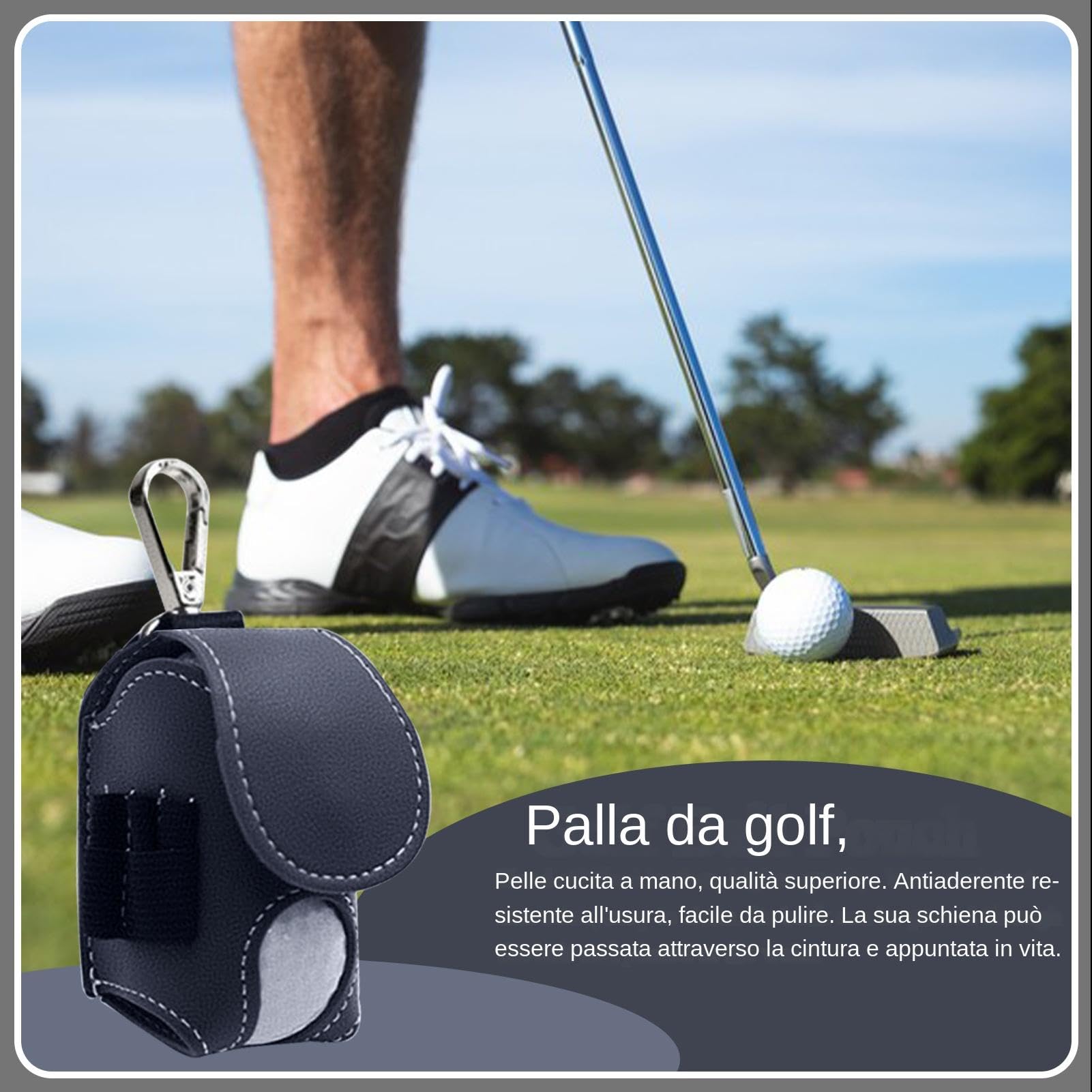 Borsa per il trasporto di palline da golf con chiusura magnetica, per allenamento e competizione