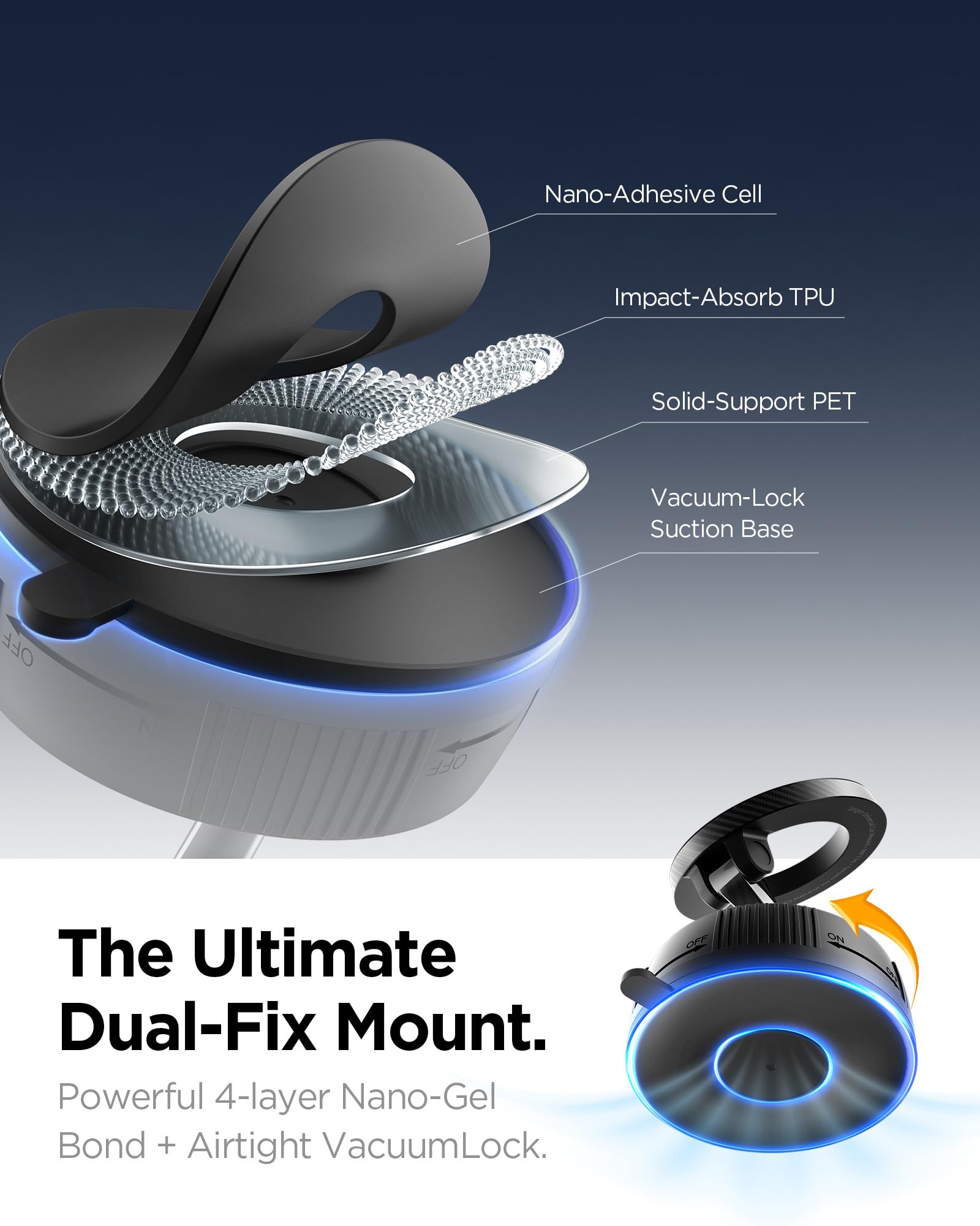 Spigen VacuumLock Supporto Telefono Auto per MagSafe, Porta Cellulare Magnetico Rotazione a 360° per iPhone 17 17e 16 15 e Cover MagSafe/Pixelsnap per Galaxy S26 Pixel 10a 10 - Cruscotto/Parabrezza