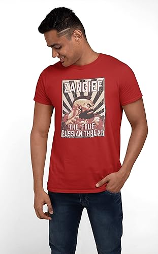 Miniatura 8 de Pop Threads Zangief Street Fighter Camiseta True Russian Threat Graphic Tee Hombres