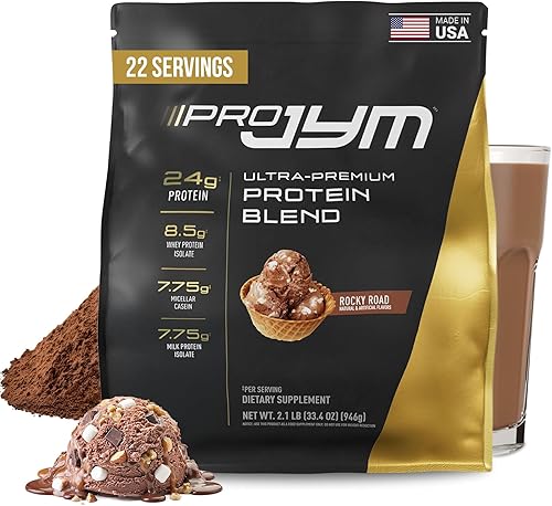 JYM Supplement Science Pro JYM Rocky Road Proteína en polvo – Aislados de proteína de suero, caseína y proteína de leche, construcción muscular
