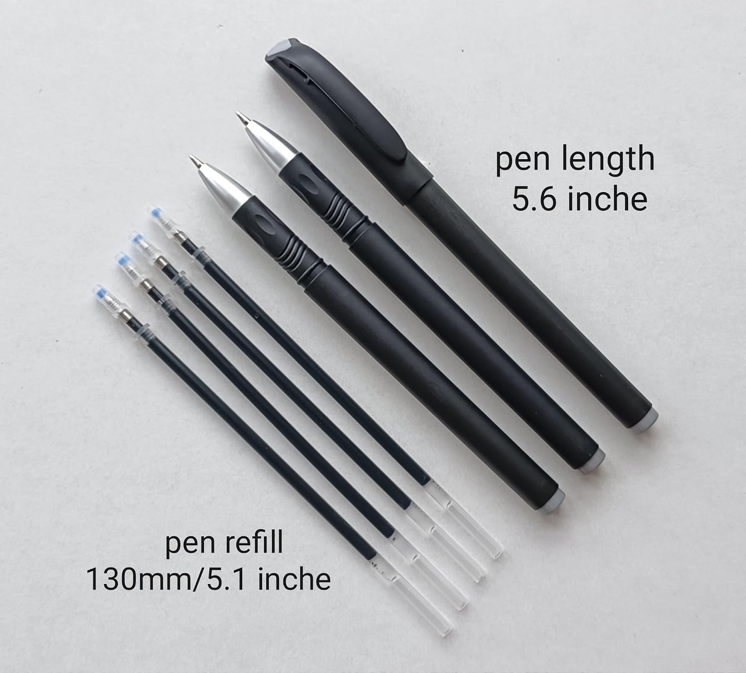 40 Pcs Gel Ink Pen Refills Black,Ink Refill for Pens,0.5 mm Gel Pen Refill 5.1 Inch/13 cm Pen Ink Refills,with 3 Roller Pens,Smooth Non-Bleeding image 2