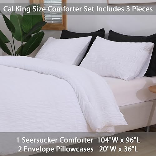 Miniatura 6 de AveLom - Juego de edredón de sirsaca, California King (104 x 96 pulgadas), 3 piezas, 100% microfibra suave lavada, ligero con 2 fundas de almohada,