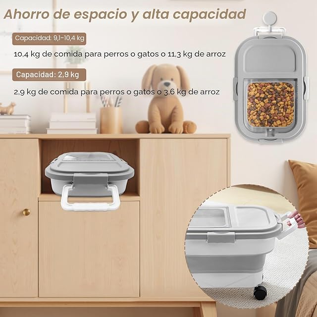 Foto 3 de 8 de Zyluniy Contenedor Plegable para Alimentos de Mascotas 7-10kg, Contenedor de comida para perros