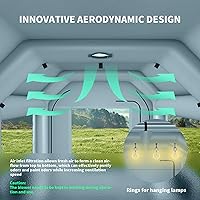 Vista 5 de 20 x 13.5 x 9 pies cabina de pulverización inflable con un soplador 1100W, cabina de pintura aerógrafo, tiendas de campaña para acampar