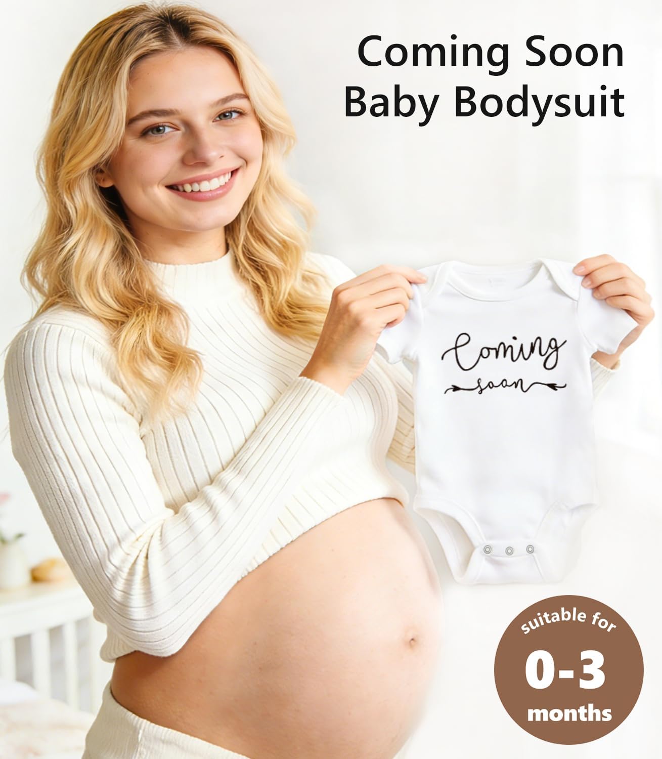 Pregnancy Announcement, Baby Announcements Ideas Set Include Announcement Board, Baby Onesie, Baby Booties, Beanie Hat, Photo Frame and Wood Sign, Baby Coming Soon Announcement Baby Announcement Props