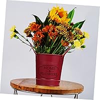 Vista 8 de HANABASS Maceta de metal para suculentas, jarrón de agua de metal, para arreglo floral, cubo de metal, hierro, florero, rústico, galvanizado, maceta