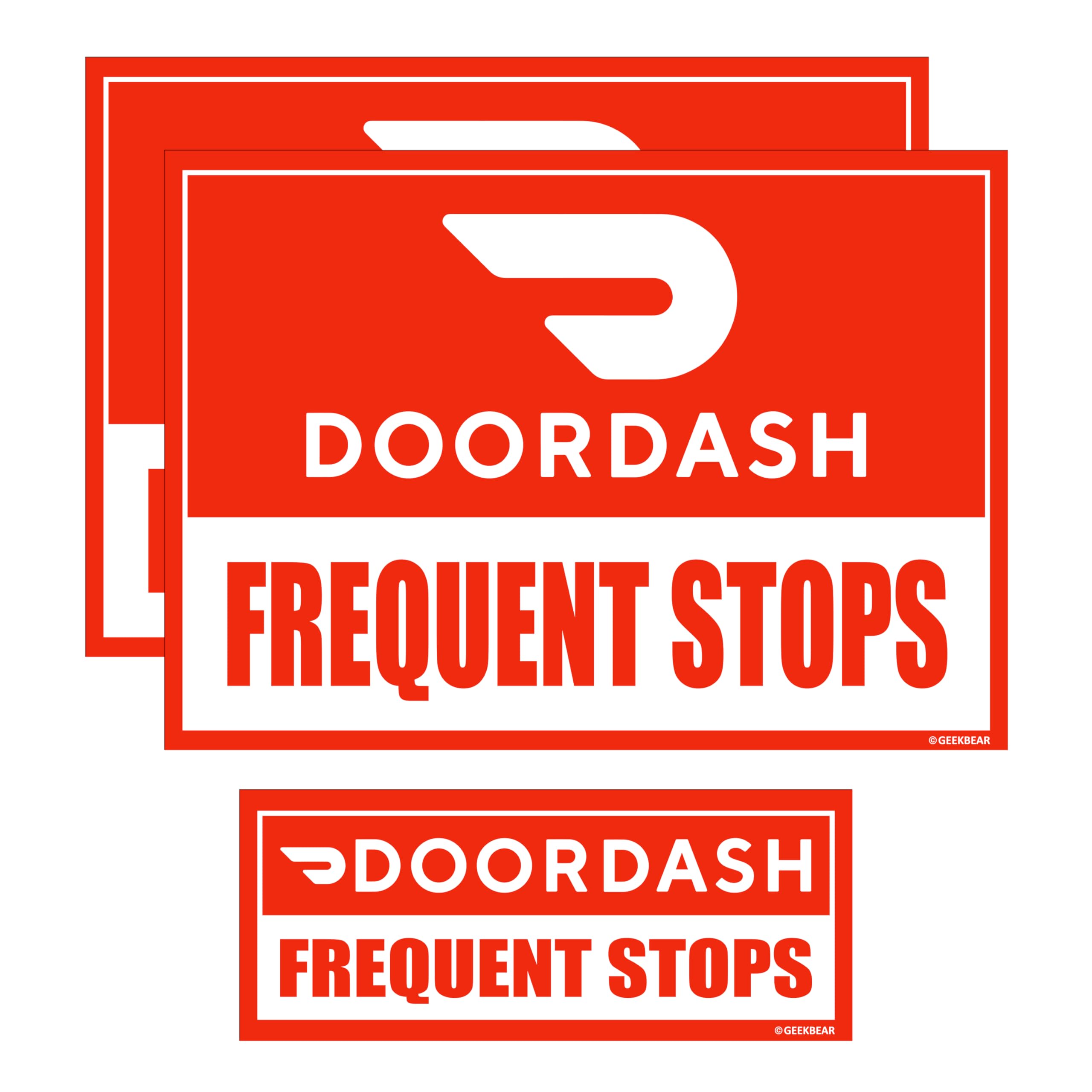 Aimant voiture Doordash GEEKBEAR réfléchissant et résistant aux intempéries lot de 3 rouge