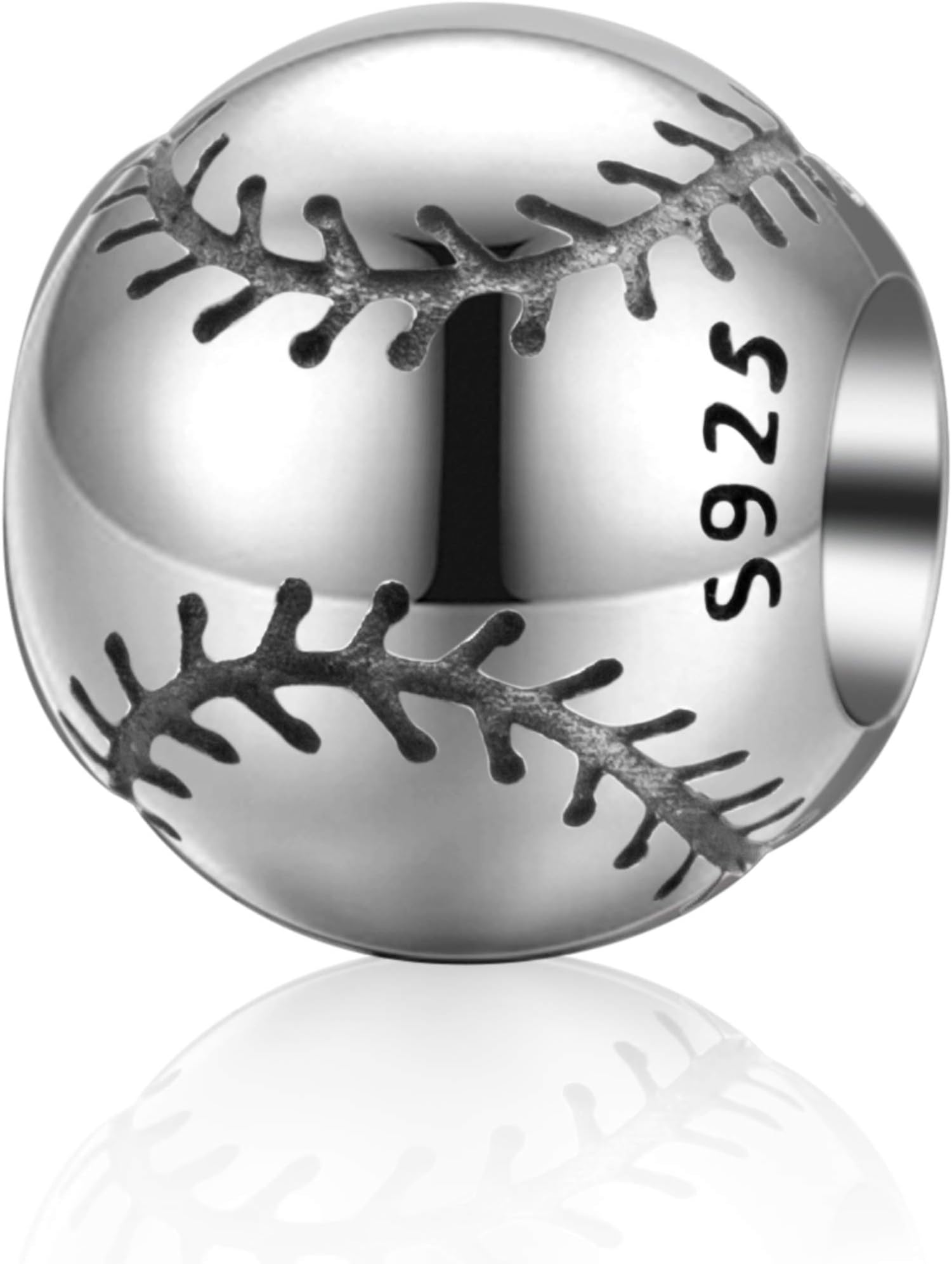 Sports Ball Charms 925 Sterling Silver Volleyball Baseball Beads Fits European Bracelet