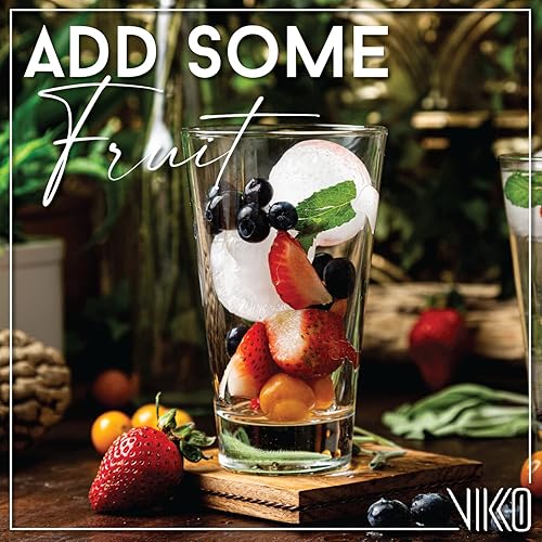 Miniatura 3 de Vikko Vasos para beber vasos de 107 onzas paquete de 6 vasos de vidrio transparente para agua o jugo elegante vaso de vidrio y vasos de agua para