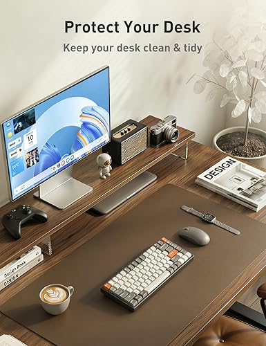 Miniatura 456 de Aothia Tapete protector de escritorio, alfombrilla para mouse, antideslizante, impermeable, de piel sintética, secante de escritorio, para Verde