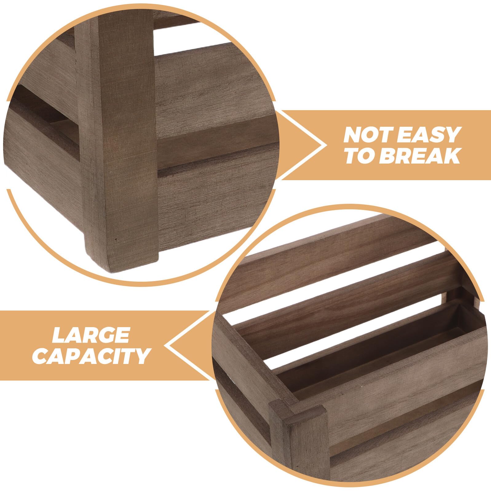 Scatola di Stoccaggio Rustica in Legno Rettangolare per Cucina e Display