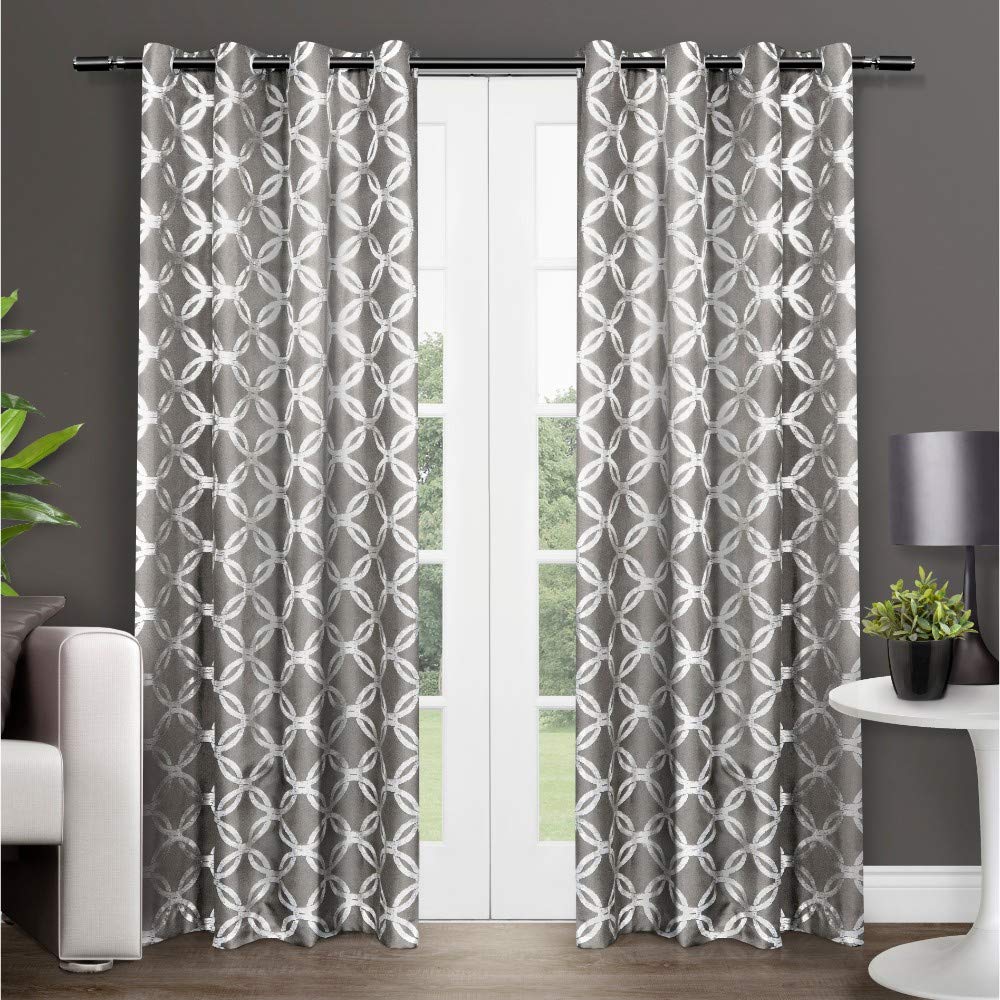 Exclusive Home Curtains Modo Grommet Top Panel Pair, Black Pearl, 54x84, 2 Piece