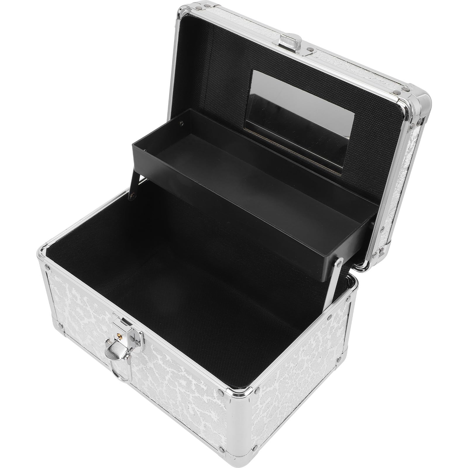 Große Silber mit Aluminiumlegierung Medikamentenbox, Griff | Großes Fassungsvermögen, Robust und Leicht zu Öffnen, für Werkstatt und Geschäftsreise, Kompakt Tragbar